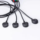 Close-up of the colour-coded electrode connectors on the 6-Lead ECG Smart Sensor