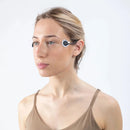 Electrooculography (EOG) electrodes placed beside the eye for eye movement recording